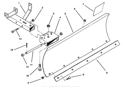 Blade Assembly Diagram and Parts List for 79150 (5900001 - 5999999)(1995) Lawn Boy Snow Blower